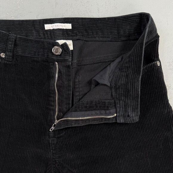 Vintage Jones New York Black Cotton Blend Corduroy Straight Leg Pants Women's 6 - Picture 3 of 6